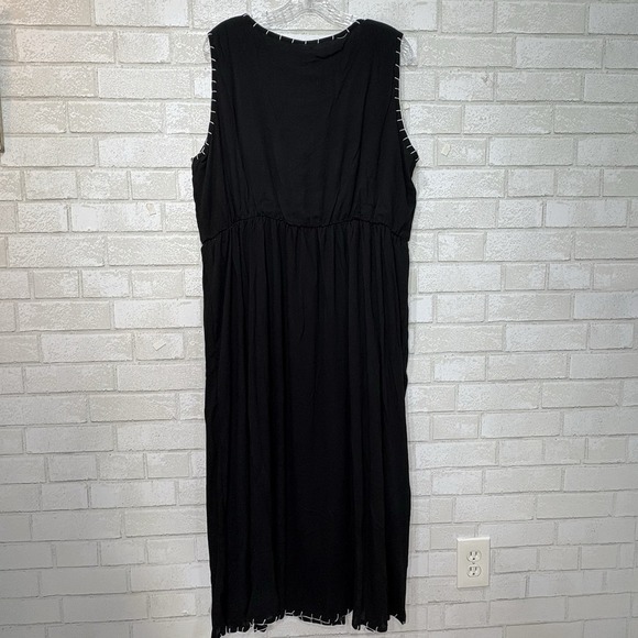 NWT Floral Embroidered Maxi Dress 1X Boho Cottage India Artsy Lagenlook Rayon - Picture 2 of 12